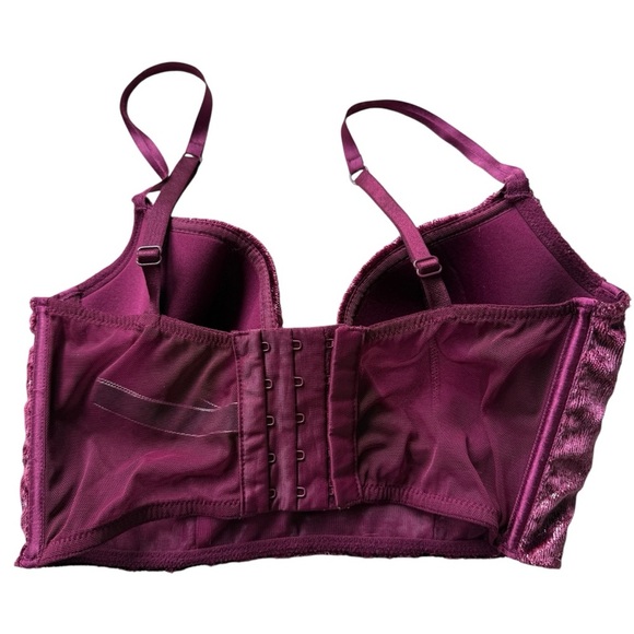Victoria's Secret Very Sexy Velvet Balconette Bra Maroon 32C Women Underwire - Picture 4 of 5